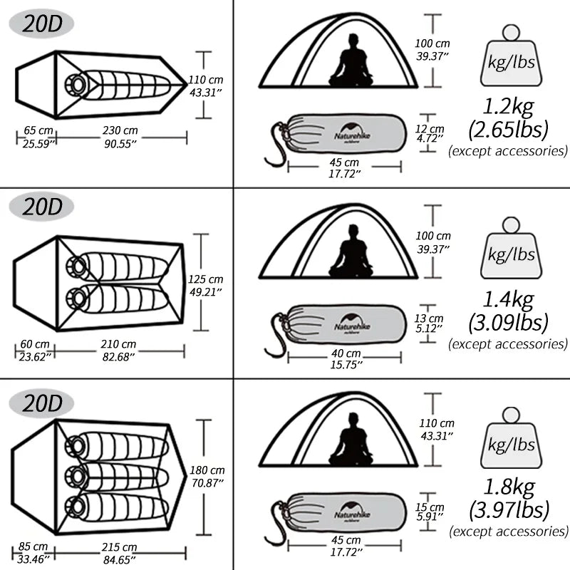 Ultralight 2 Person Camping Tent