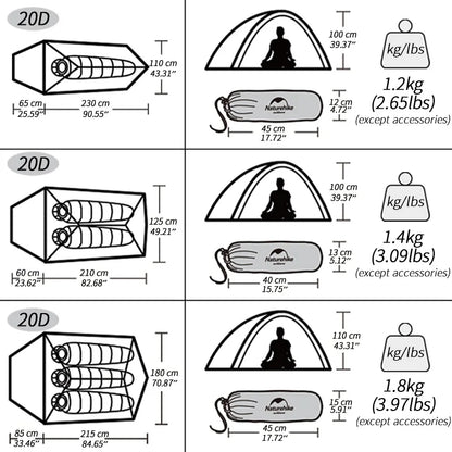 Ultralight 2 Person Camping Tent